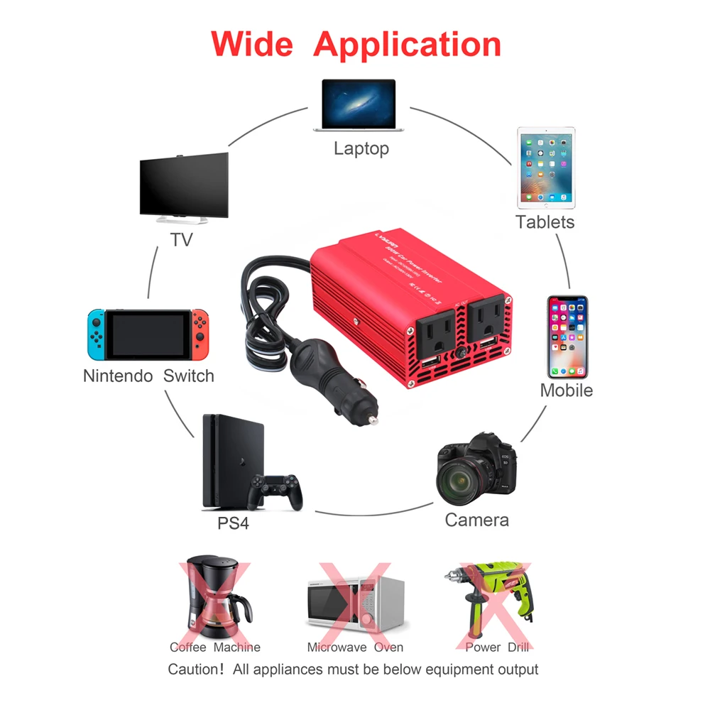 Усилитель мощности инвертор 1000 Вт ЕС Автомобильный Инвертор солнечной энергии