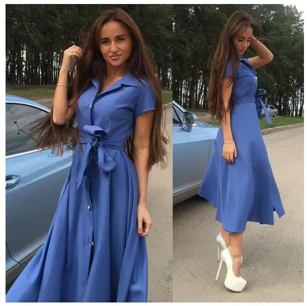 Женское винтажное платье с высокой талией розовое повседневное длинное