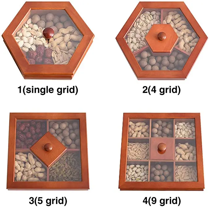 Деревянная коробка для сухих фруктов многофункциональный контейнер хранения