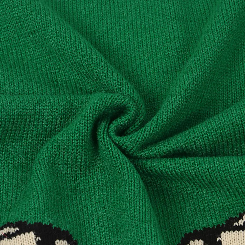 CHAMSGEND Женский вязаный пуловер в стиле пэчворк с леопардовым принтом Повседневный