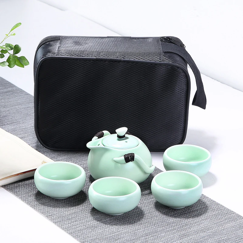 

ceramic teapot kettle gaiwan tea cup for puer chinese tea pot portable tea set with travel bag Free shipping