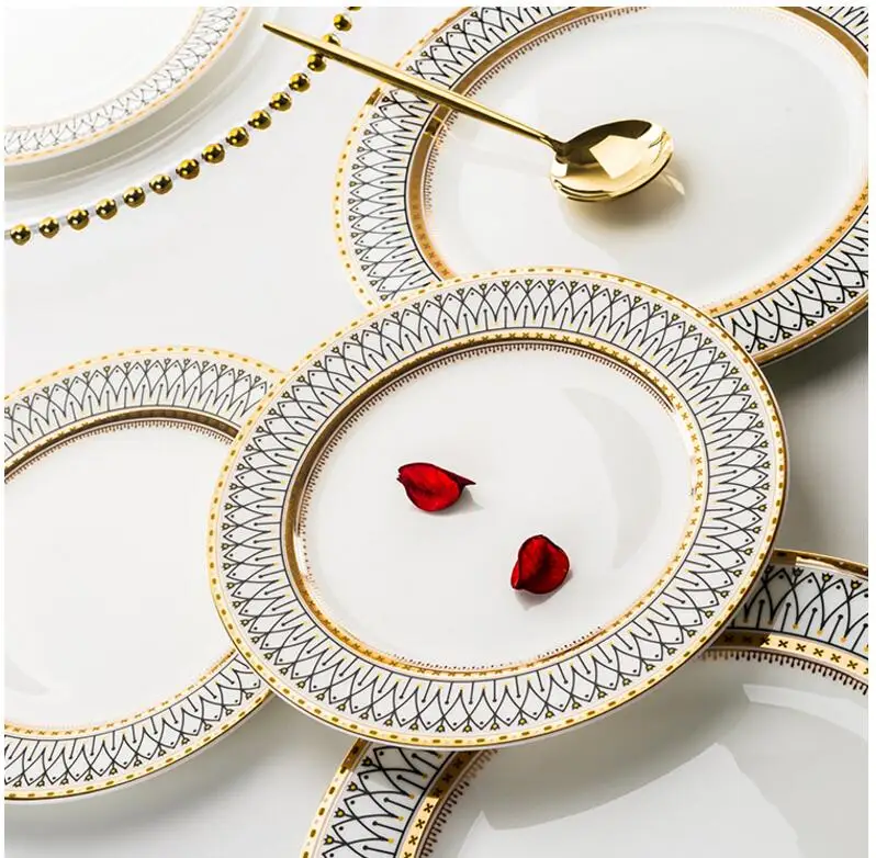 Керамическая тарелка Phnom Penh, Геометрическая посуда, западное блюдо для стейка, бытовая тарелка с диском, свадебная декоративная тарелка, тарелка для ресторана