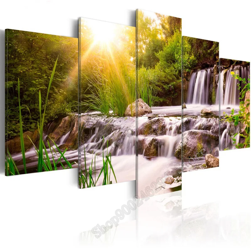 

5d diy Алмазная картина природа пейзаж водопад вышивка крестиком 5 шт. Алмазная вышивка квадратный круглый декор из алмазной мозаики FF2203