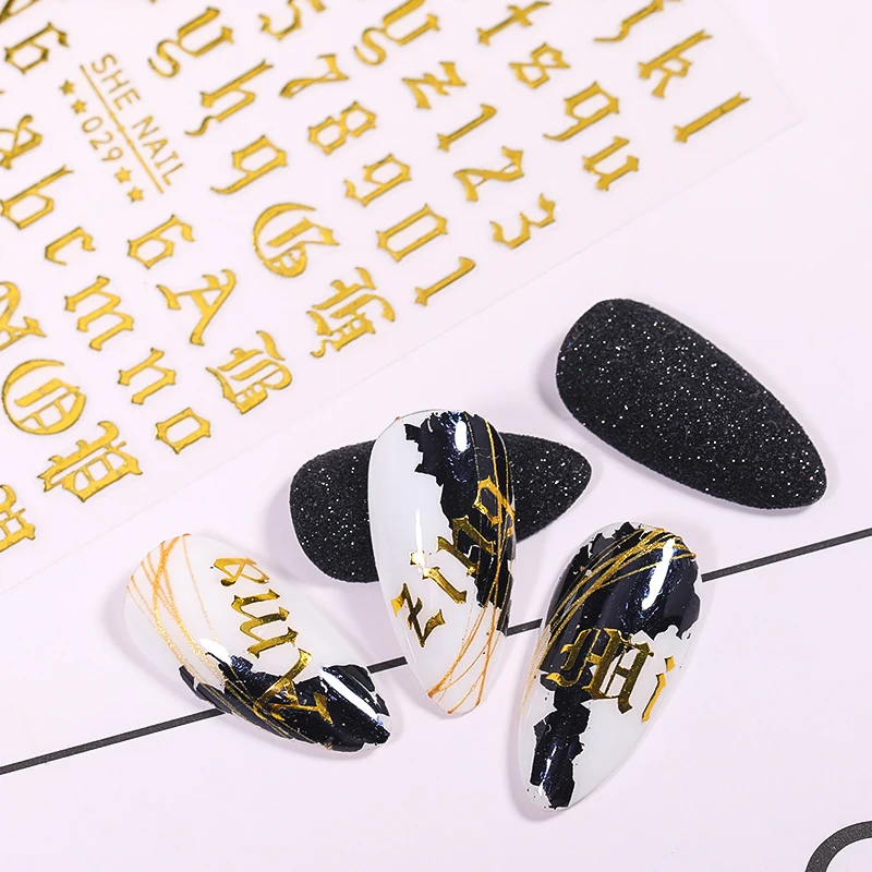 1 шт. наклейки с русским алфавитом 3D дизайн ногтей украшение номер Микс шаблон для