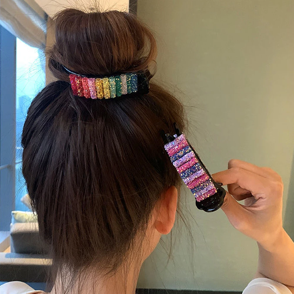 1 шт. радужные заколки для волос Большие Крабы конского хвоста зажимы ярких