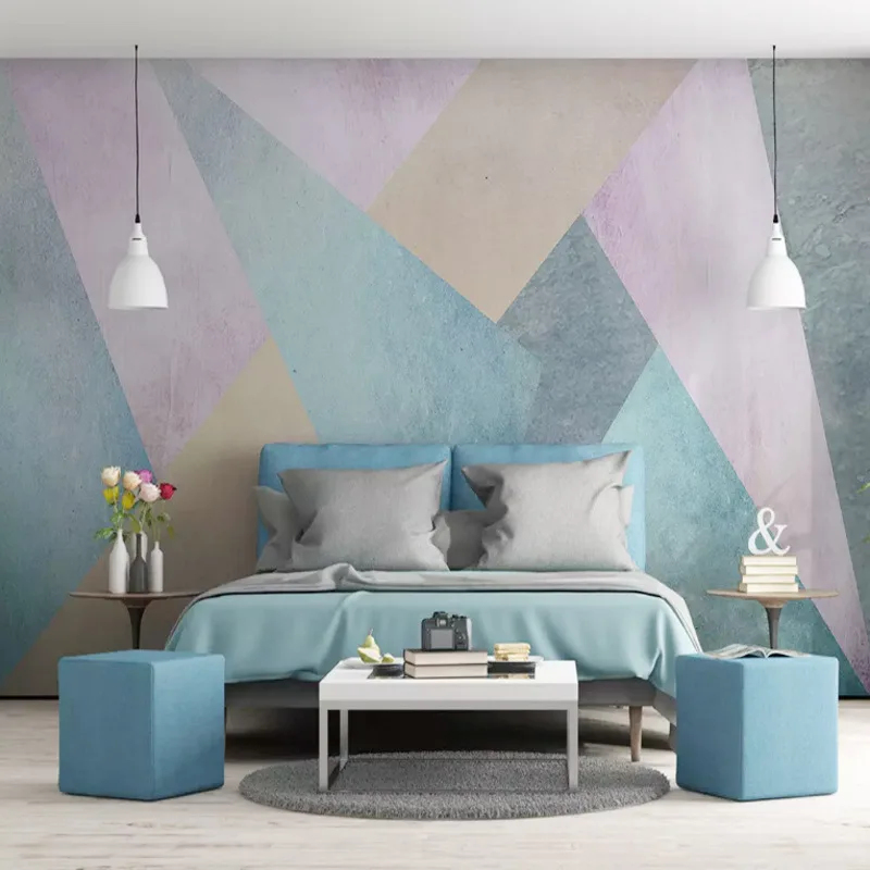 Nordic Minimalist Personality Abstract Geometric Square Tv Background Wall Paper Art Cloth Large Mural Living R | Обустройство дома