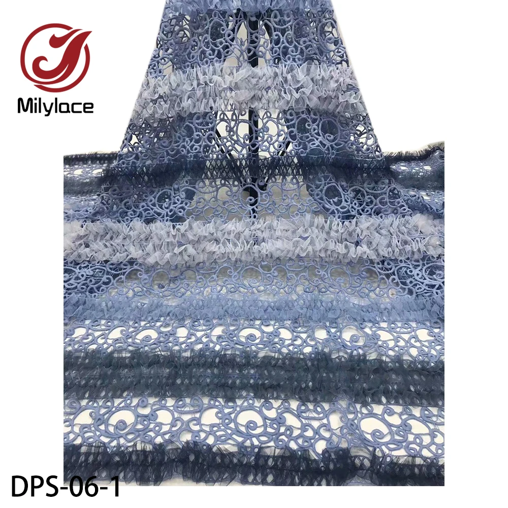 

African Cord Lace Fabric Guipure Lace Fabric with Tulle Lace Trim 5yards Embroidered Nigerian Lace Fabrics DPS-06