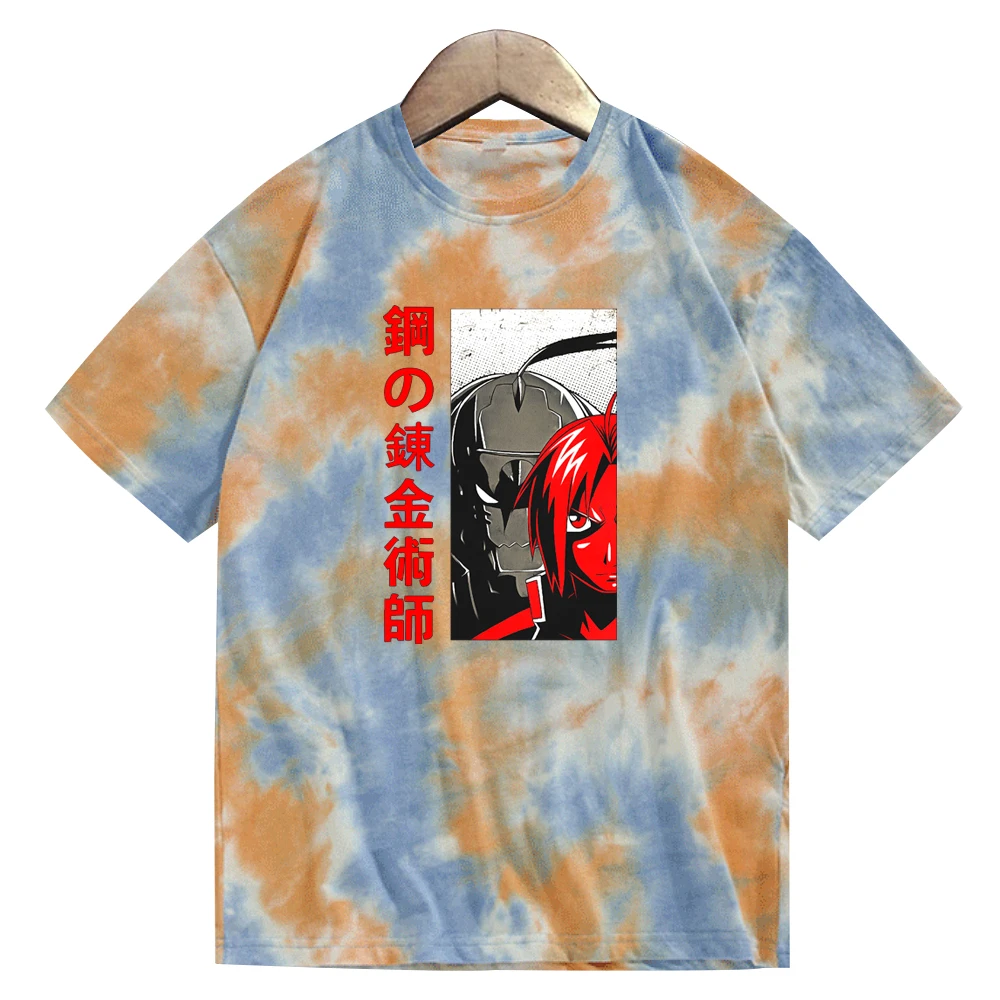 

Anime Print Top Loose Casual Unisex Cartoon Fullmetal Alchemist Tee Shirts Harajuku Print Style Top