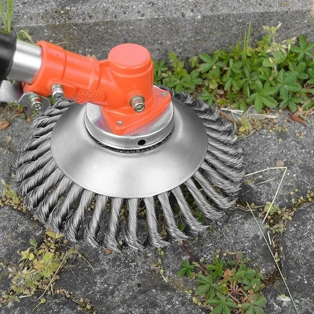 

6/8 Inch Grass Trimmer Head Steel Brush Trimming Head Cutter Rotary Wheel Edge Mower Wire Weeding Head for Lawn Mower Part Tool