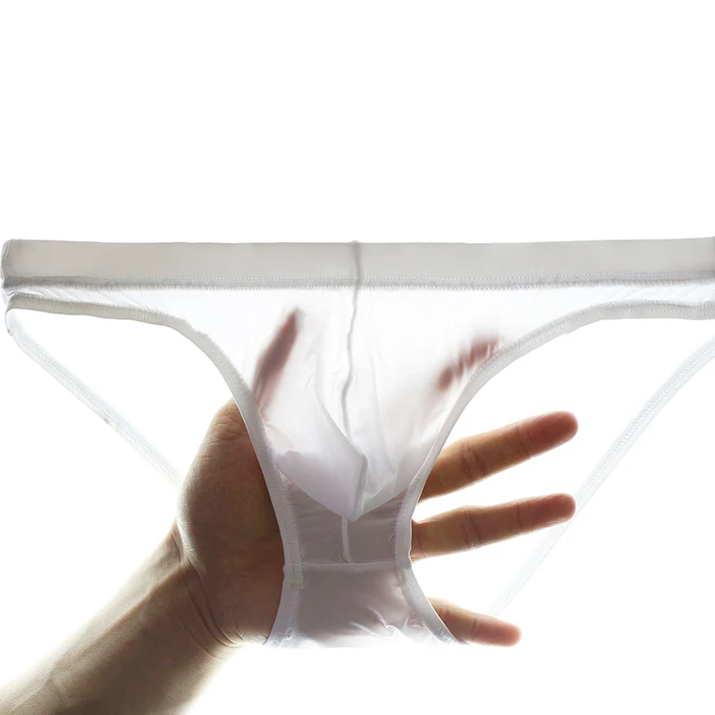 

Boy Gay Sexy Men Underwear Ultra Thin Ice Silk Men's Briefs Large Pouch Low Rise Slip Hombre Erotic Pantie Breathable Underpants