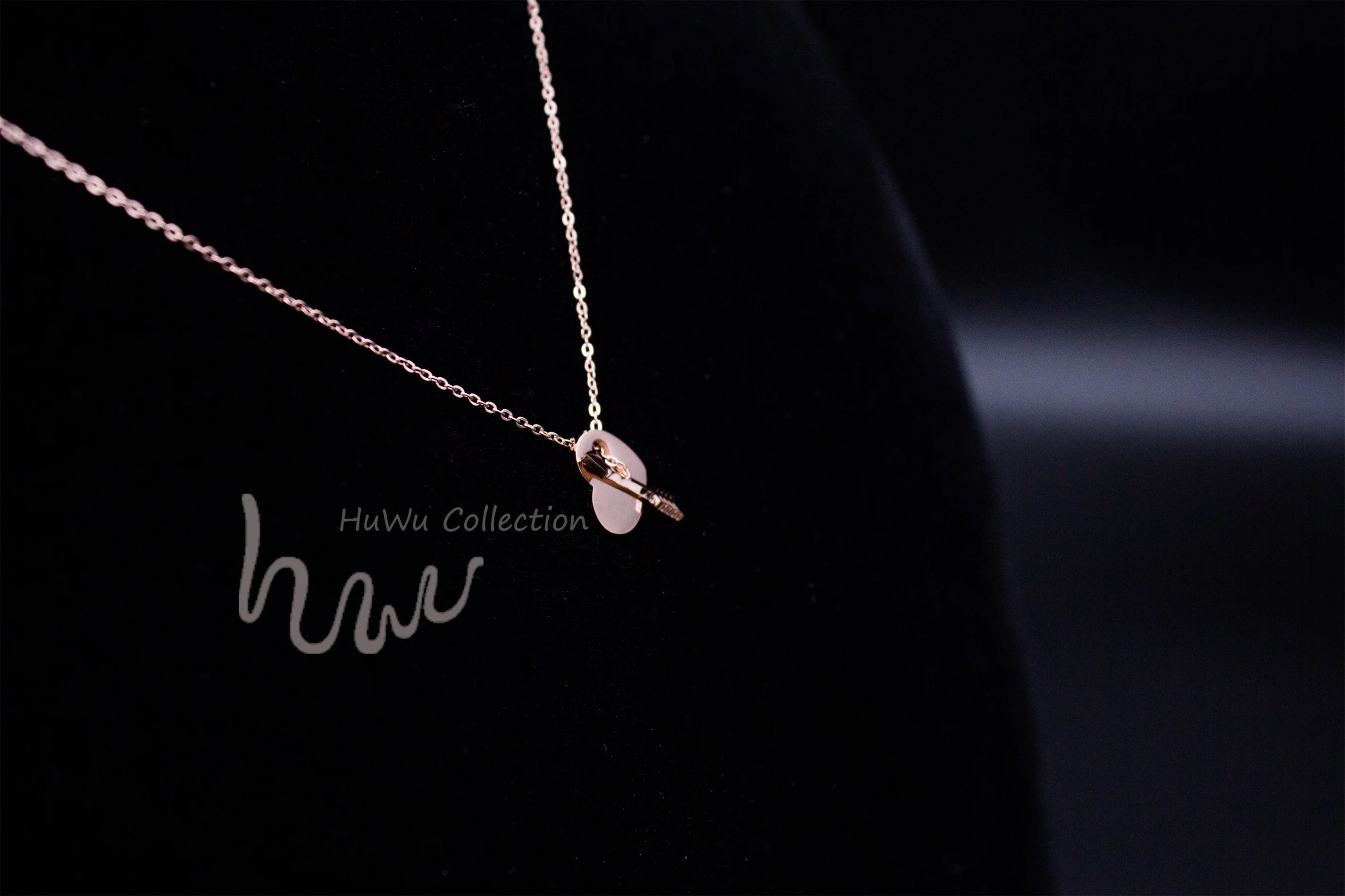Покрытие из розового золота Arrow and Heart Double Pendants Women's Adorable Necklace Anti-Allergy Stainless Steel Covered by Rose Gold - Окраска металла: Покрытие из розового золота