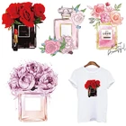 Модные термонаклейки для парфюма с цветком розы, термоклейкие термонаклейки для одежды, футболок, сделай сам, нашивка с рисунком губной помады