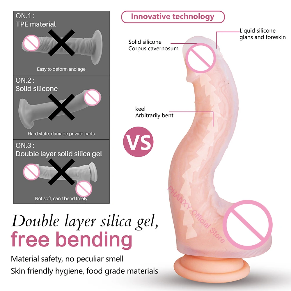 PHANXY Реалистичный Пенис дилдо огромный большой фаллоимитатор присоска для женщин