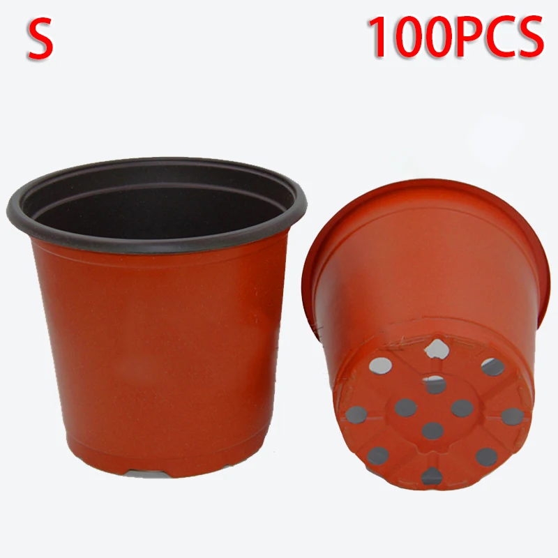 100Pcs Flower Plant Plastic Nursery Pot Seed Starting Pots Flowerpot Reusable Mini Metal Barrel Succulent | Дом и сад