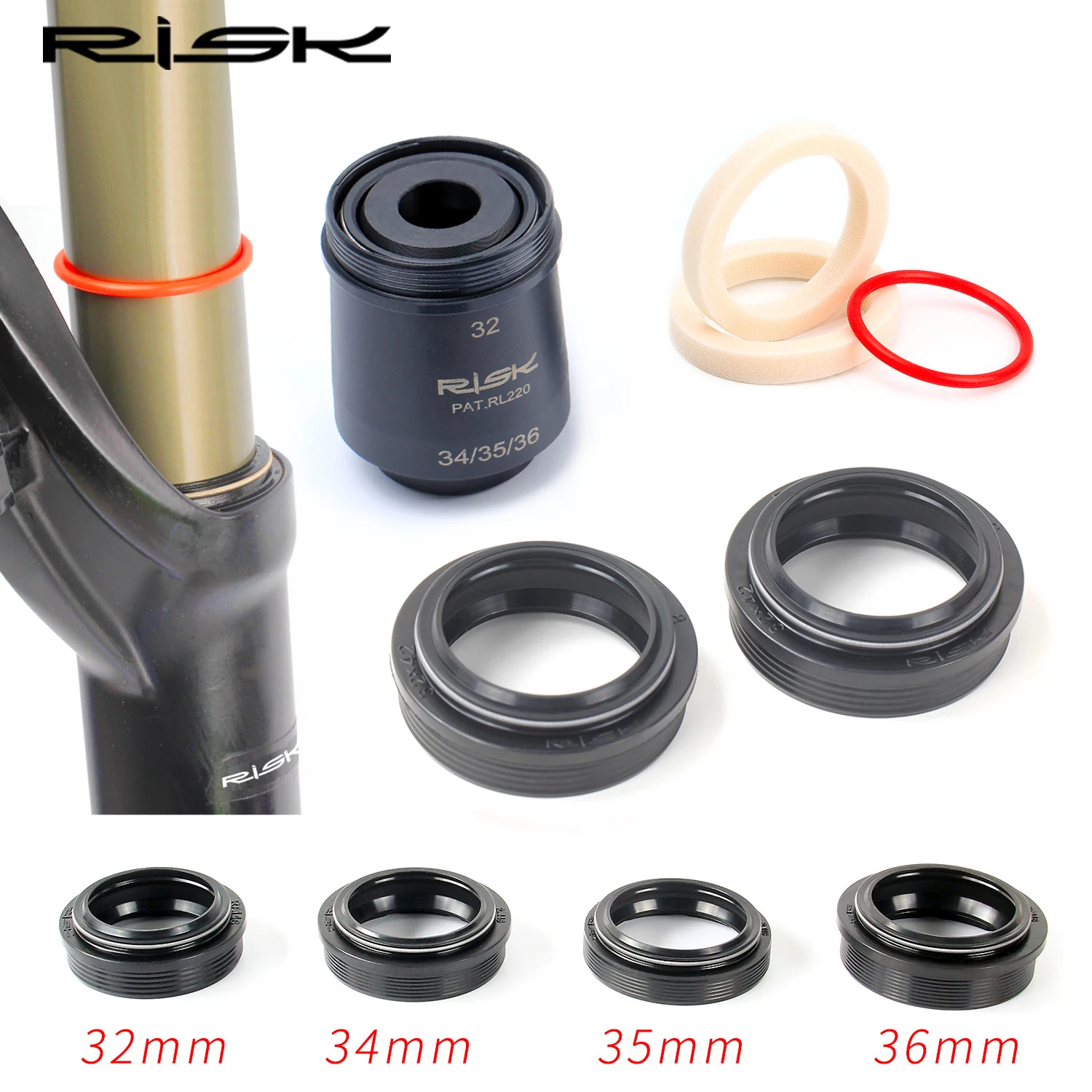 

RISK 32mm 34mm 35mm 36mm Bike Bicycle Shock Suspension Front Fork Dust Seal Kit Oil Seal Sponge Ring Installation Tool Driver