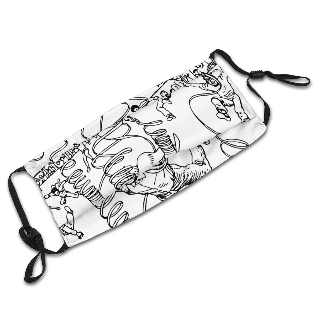 

Junji Ito Adult Reusable Mouth Face Mask Horror Dustproof Protection Cover Respirator Muffle Mask with Filters