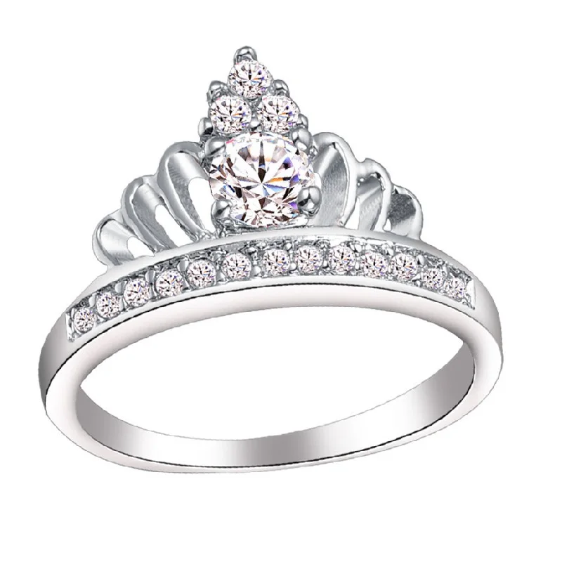 USPS доставка корона ювелирные изделия обручальное кольцо для женщин серебряные