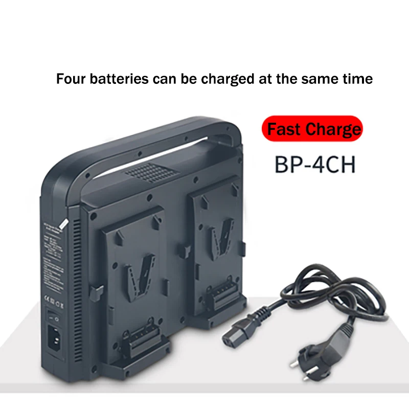 

Universal V-mount battery quick charger for photography lights and cameras