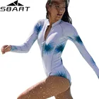 SBART летний сексуальный цельный купальник с длинным рукавом, женский купальник с цветочным принтом, купальный костюм для серфинга