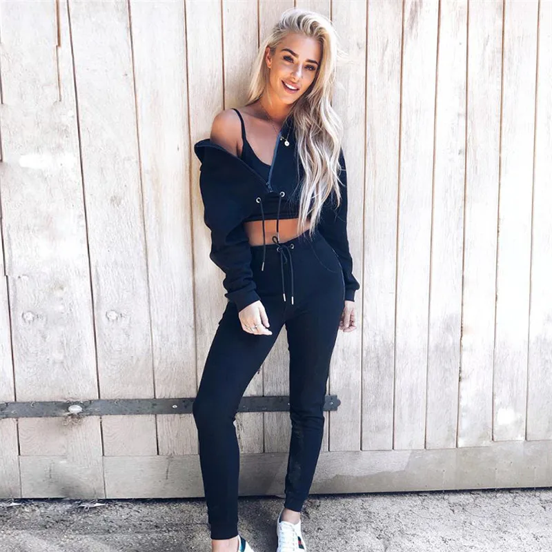 Повседневная Женская Толстовка на шнурке в готическом стиле с черной молнией