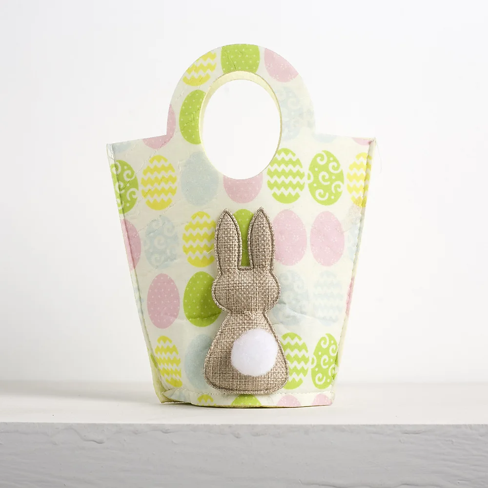 Пасхальное украшение корзина для хранения пасхальных яиц кролик тканевые