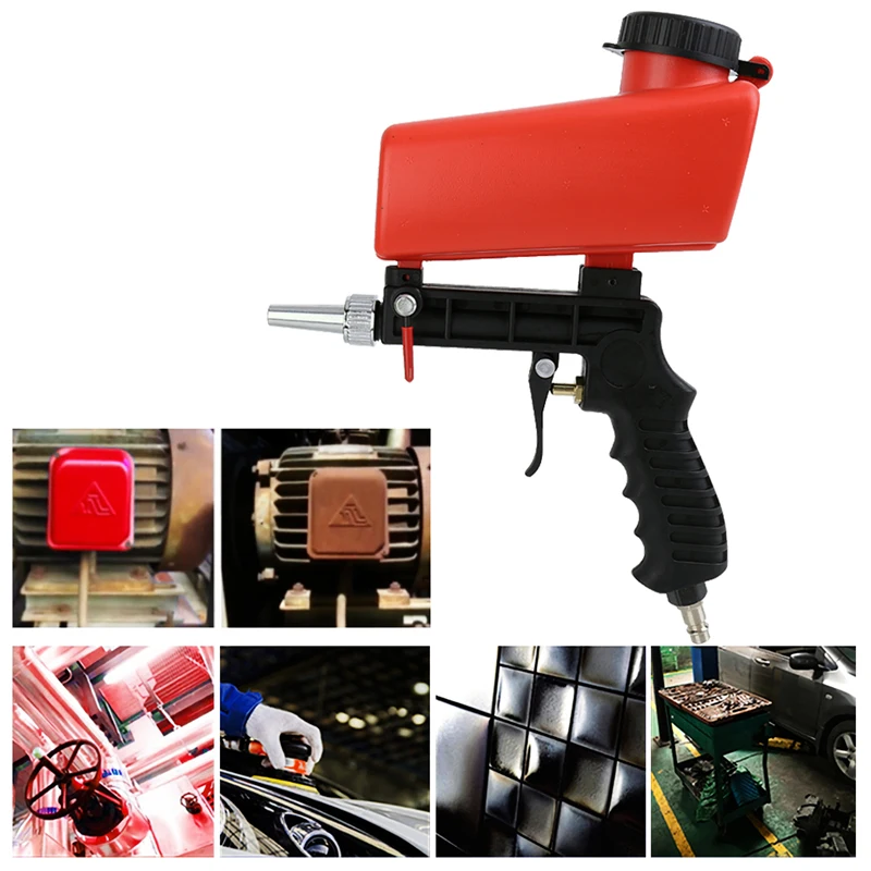 

90Psi Portable Gravity Sandblasting Gun Pneumatic Small Blasting Machine Derusting Spray Gun Adjustable Pneumatic Sandblaster