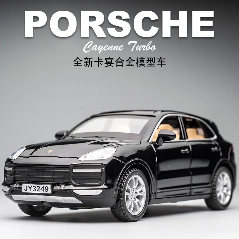

1:32 Porsches Cayenne Turbo SUV модель автомобиля из сплава, модель автомобиля со звуком и светом, украшение для коллекции, детская игрушка в подарок