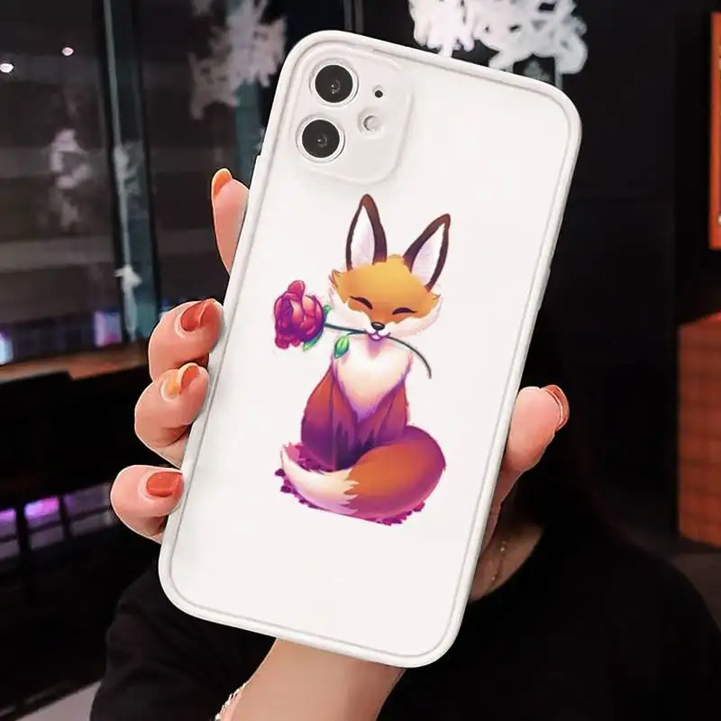 

Fox cartoon animal sly Phone Cases matte transparent For iphone 7 8 11 12 plus mini x xs xr pro max cover