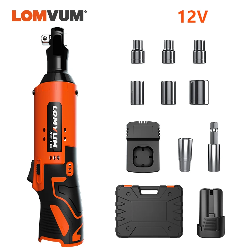 12V 1 Battery PC BOX LOMVUM 16,8 V электрический ключ с трещоткой 50 Н. М Электрический беспроводной ключ 110/220V Перезаряжаемые ключ с храповым механизмом Набор торцевых головок для переноски - Цвет: 12V 1 Battery PC BOX