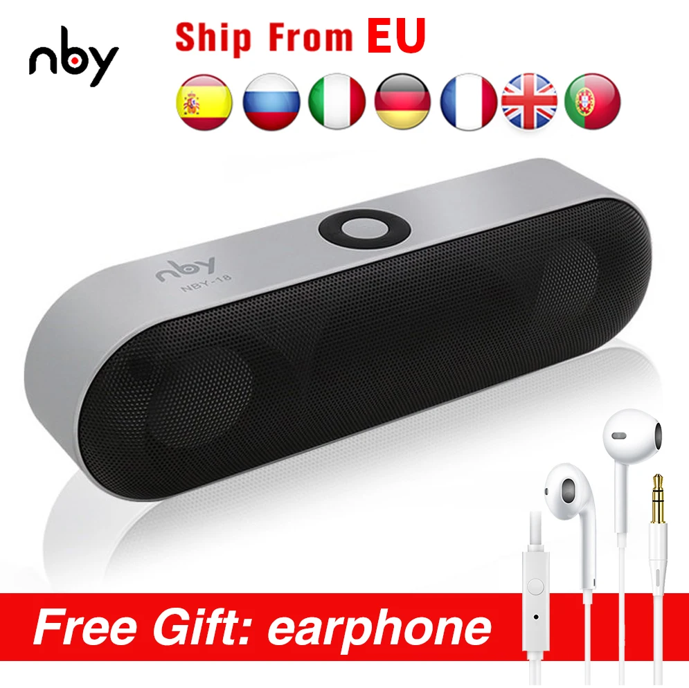 

Беспроводная музыкальная шкатулка nby-18 портативный Bluetooth динамик с FM-радио, уличные стерео динамики, система объемного звука 3D