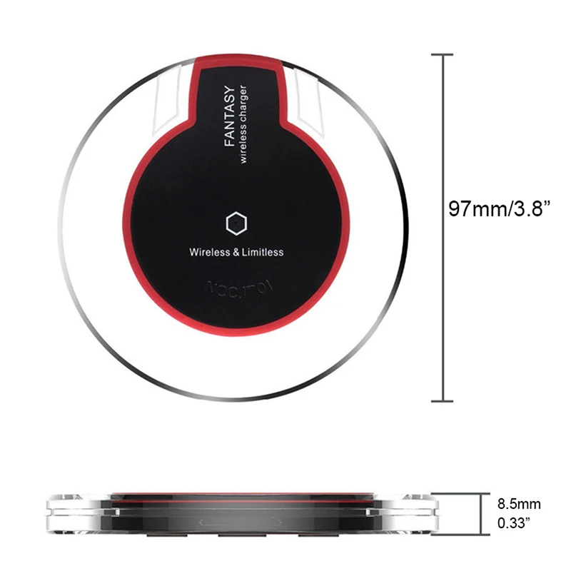 qi wireless charger crystal round charging pad base base suitable for iphone x 8 plus samsung galaxy note 8 s8 s7 s6 edge free global shipping