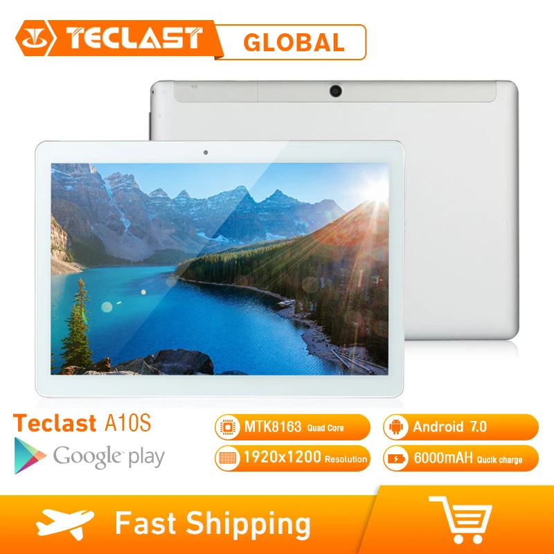 Teclast A10S MTK 8163 четырехъядерный процессор 1 3 ГГц 2 Гб ОЗУ 32 eMMC Android 7 0 10 дюйма 1920*1200 две