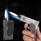 Прямая и открытая зажигалка с двойным пламенем, аксессуары для курения для брикетов сорняков, аксессуары, зажигалка