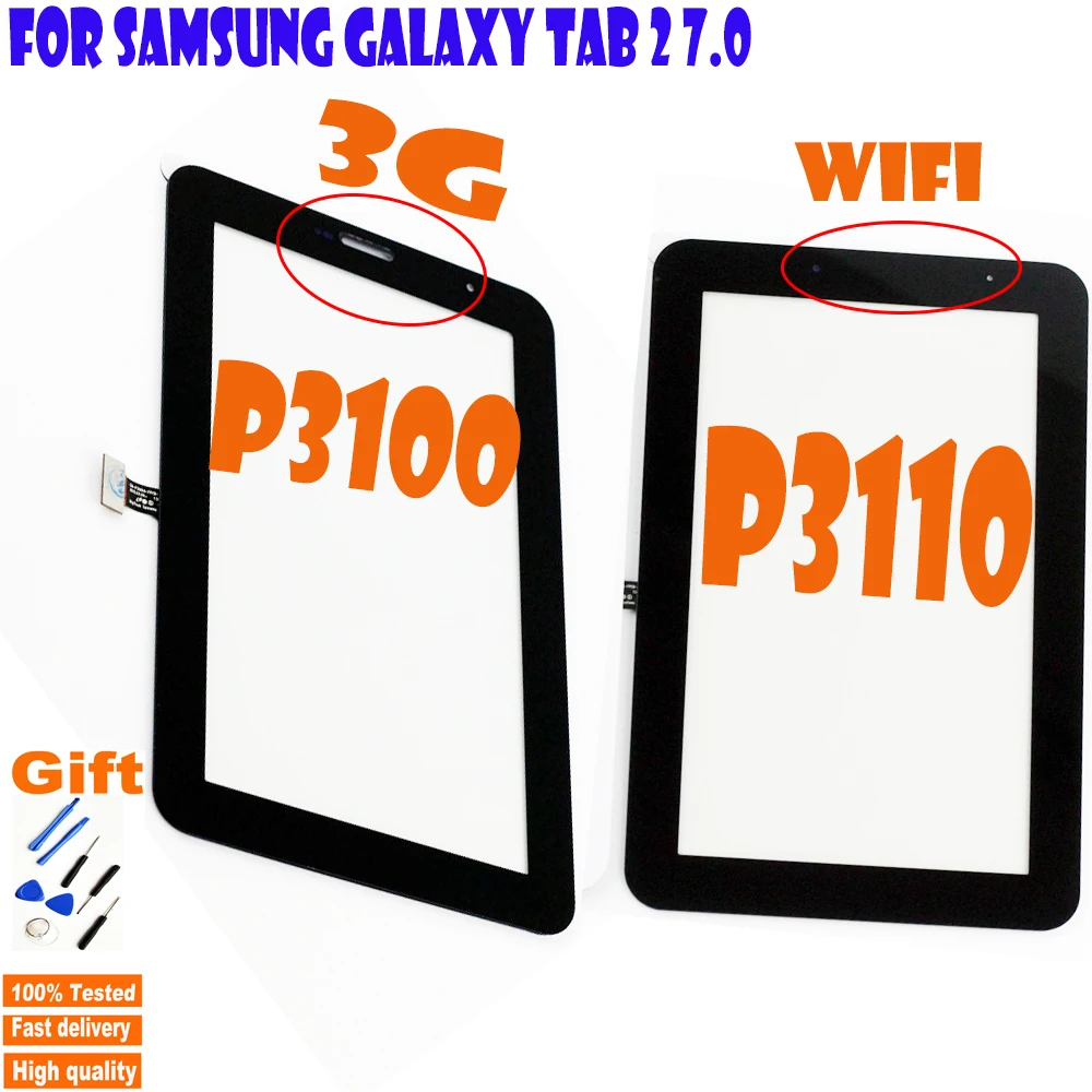 

100% Original 7.0" For Samsung Galaxy Tab 2 7.0 P3100 P3110 GT-P3100 GT-P3110 Touch Screen Digitizer Panel Sensor Replacement