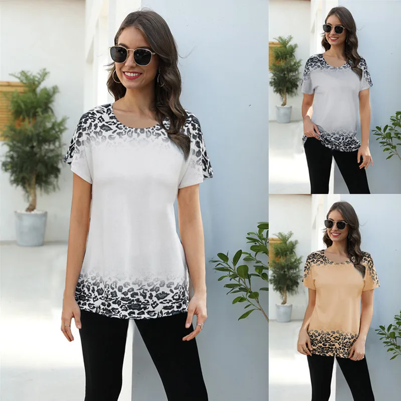 

Повседневная летняя женская футболка с коротким рукавом 2020 футболки с круглым вырезом модная женская одежда свободные женские уличные топ...