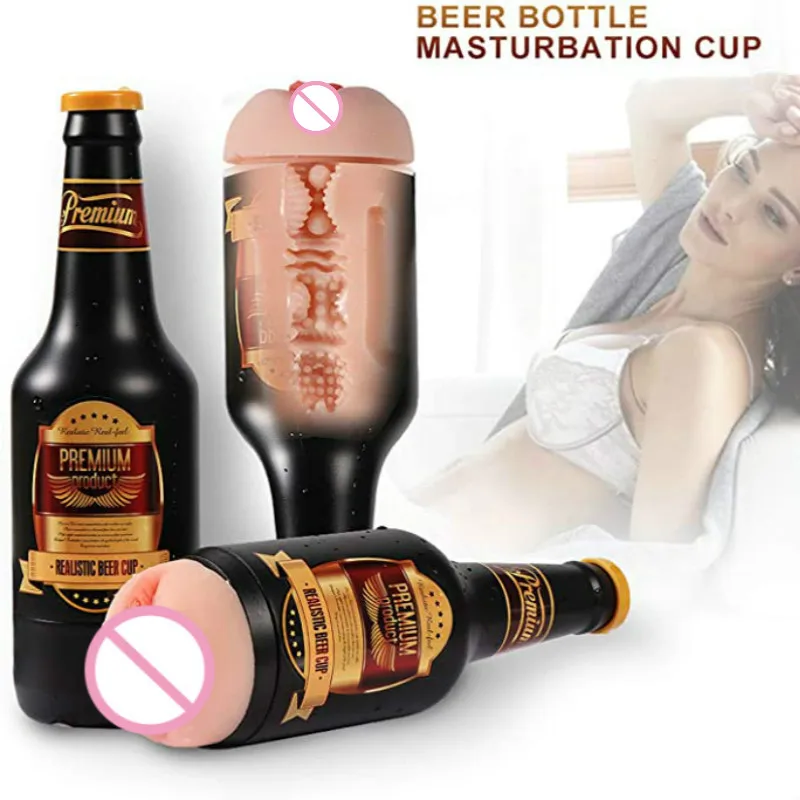 Мужской мастурбатор настоящая киска пивная бутылка секс игрушки Реалистичная
