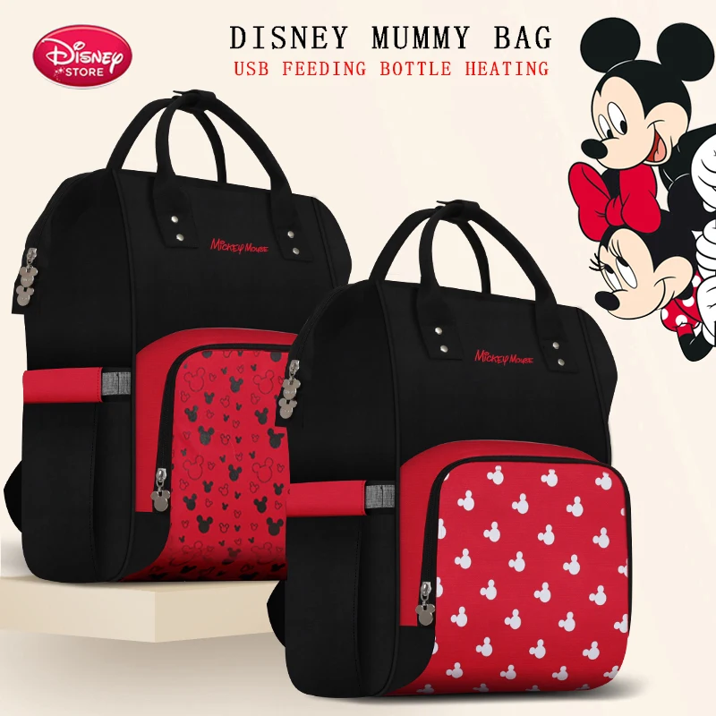 Disney-bolsas de pañales para bebé, Mochila impermeable de Mickey y Minnie, para...