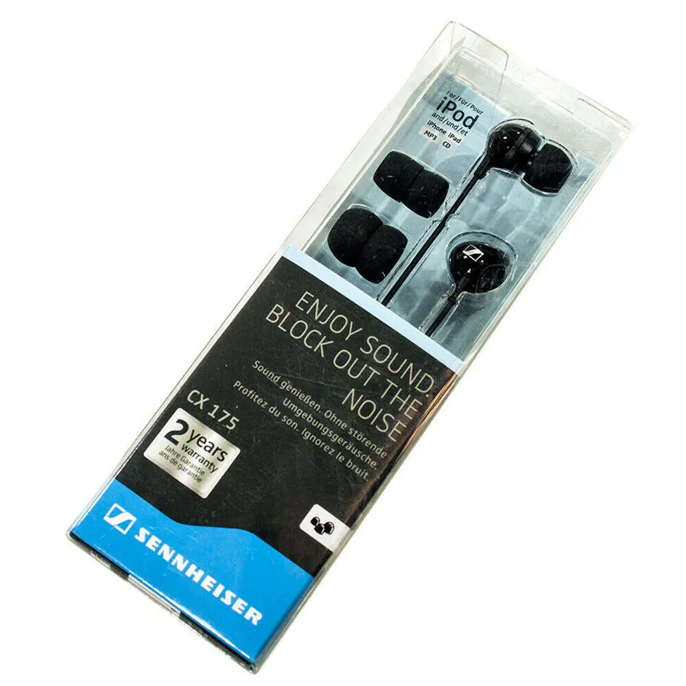 Оригинальные 100% новые наушники-вкладыши Sennheiser CX175 проводные стереонаушники с