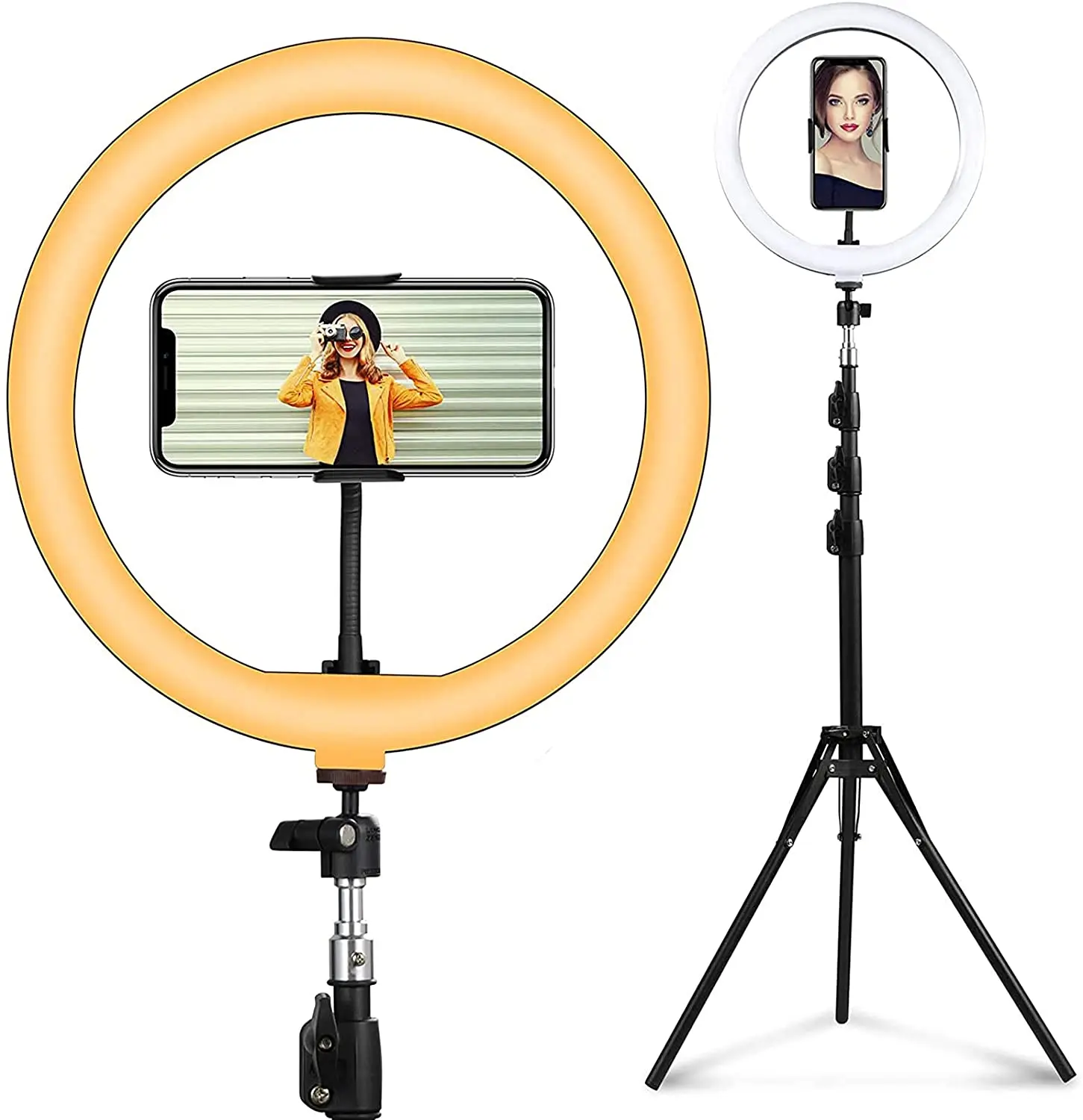 

12" Selfie Ring Light with Tripod Stand & Cell Phone Holder, 3 Lighting Modes & 10 Brightness Levels with 180 LED Bulbs, LED