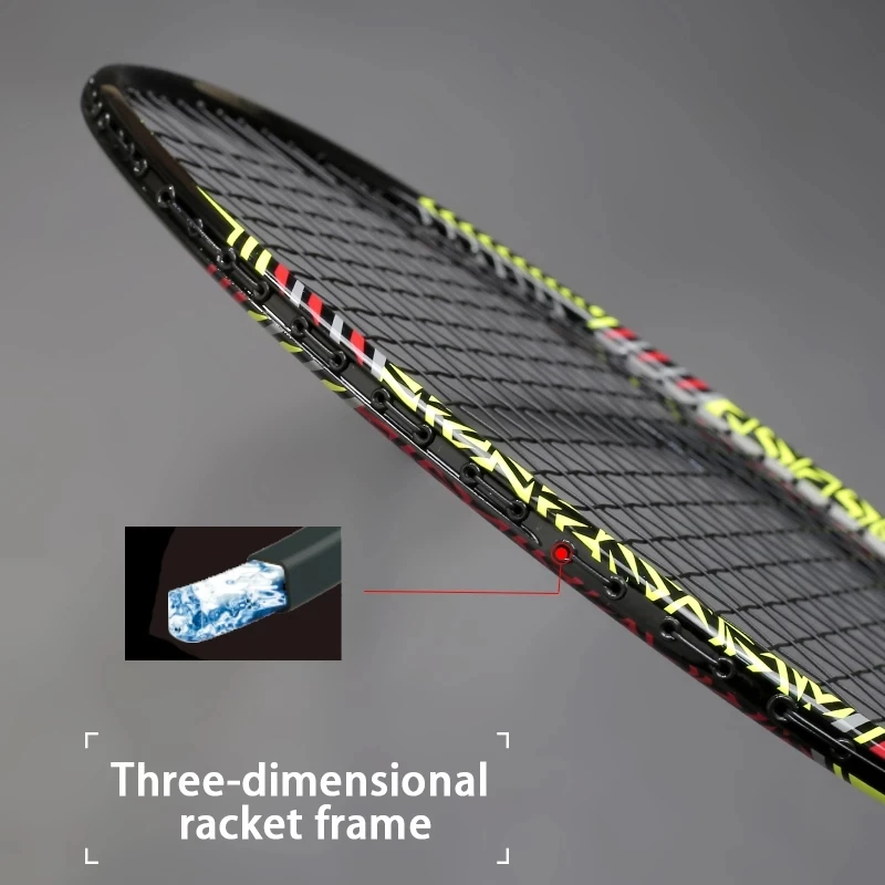 

Professional Max Tention 35LBS Ultralight 9U 58g Badminton Rackets Strung Super Carbon Fiber Offensive Racquet Speed Sports -40