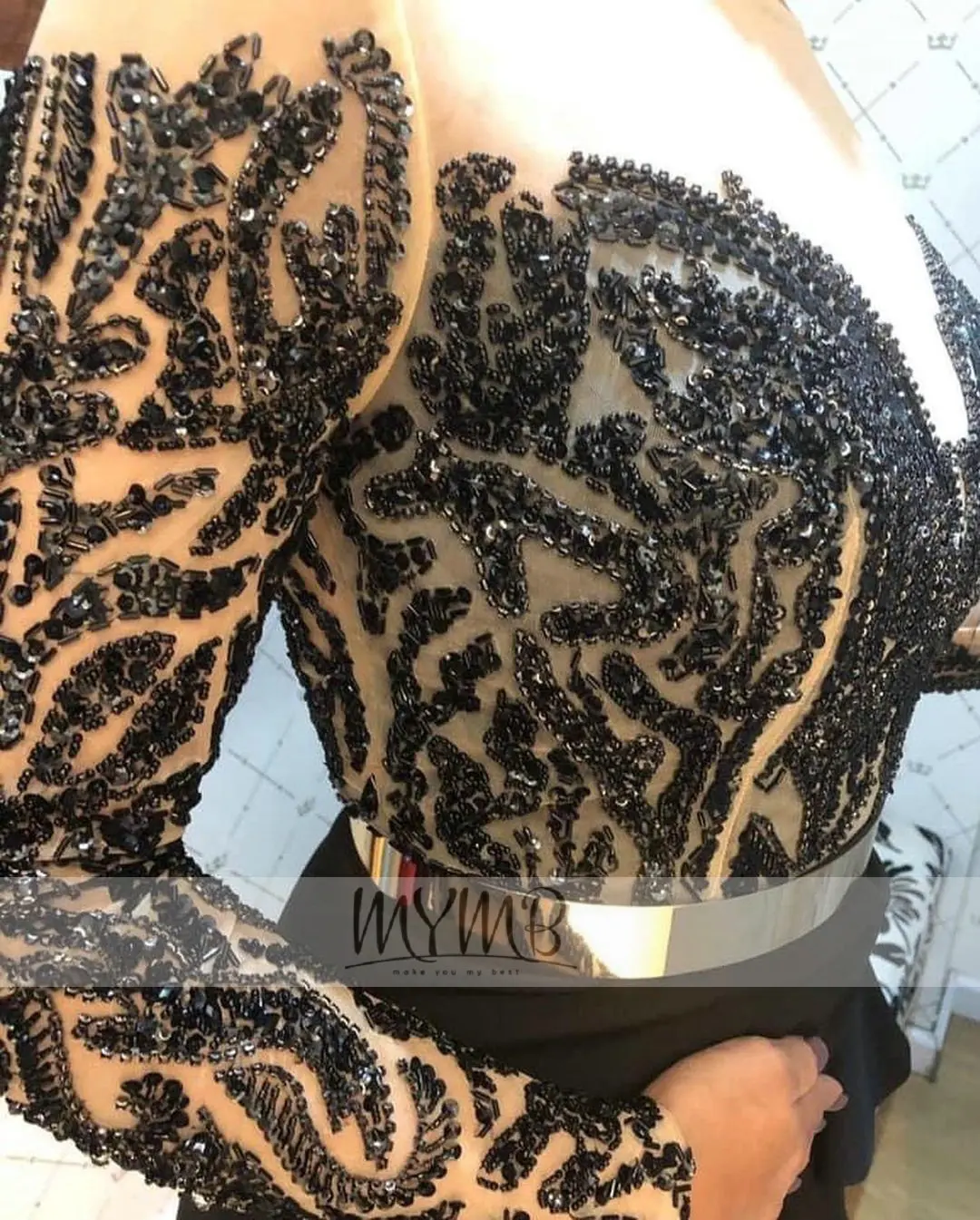 Скромное блестящее арабское мусульманское вечернее платье креп с длинным