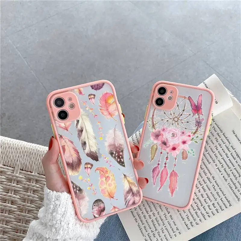 

Dreamcatcher feather art Phone Case matte transparent For iphone 7 8 11 12 13 plus mini x xs xr pro max cover