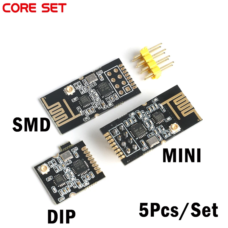 

5Pcs NRF24L01+ wireless data transmission module 2.4G / the NRF24L01Industrial Grade Digital Transmission 1100m Long Distance