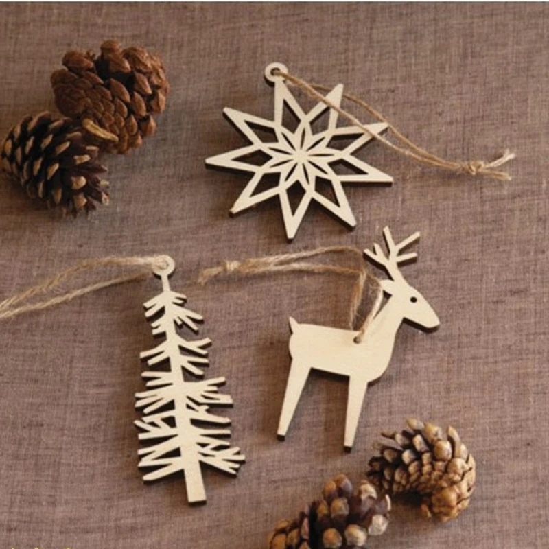 3 шт. полая елка украшения для дома деревянная подвеска рождественской елки