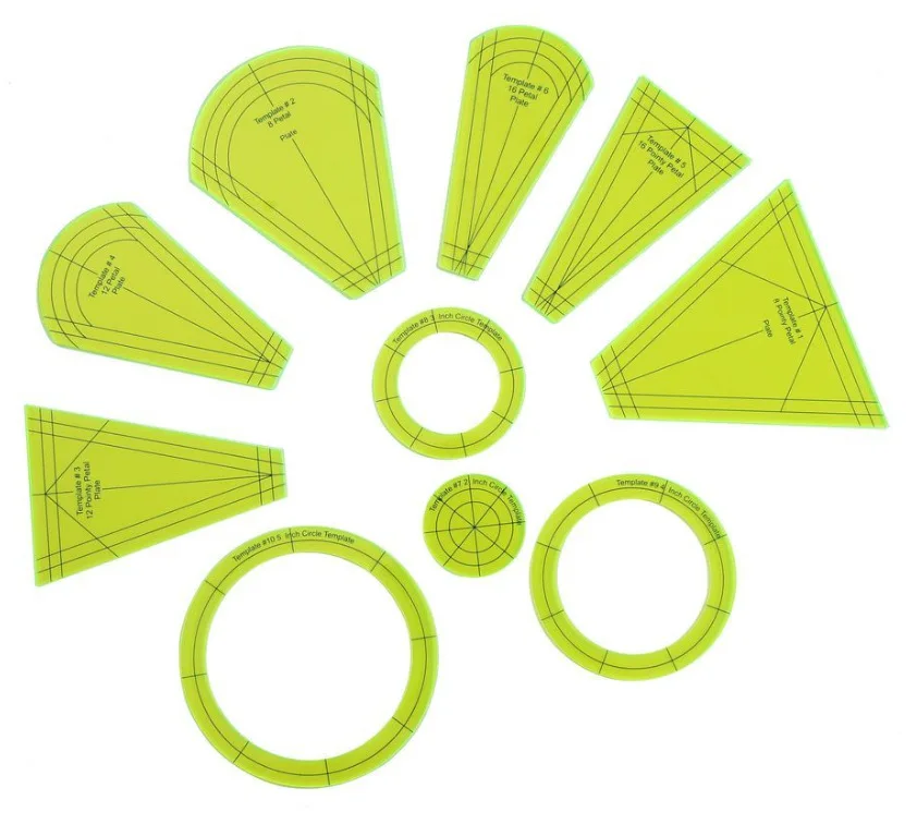 

Набор трафаретов для квилтинга, комплект из 10 шт./компл., трафареты в стиле Дрезден, лоскутные блоки, линейка, ножка для домашней швейной маши...