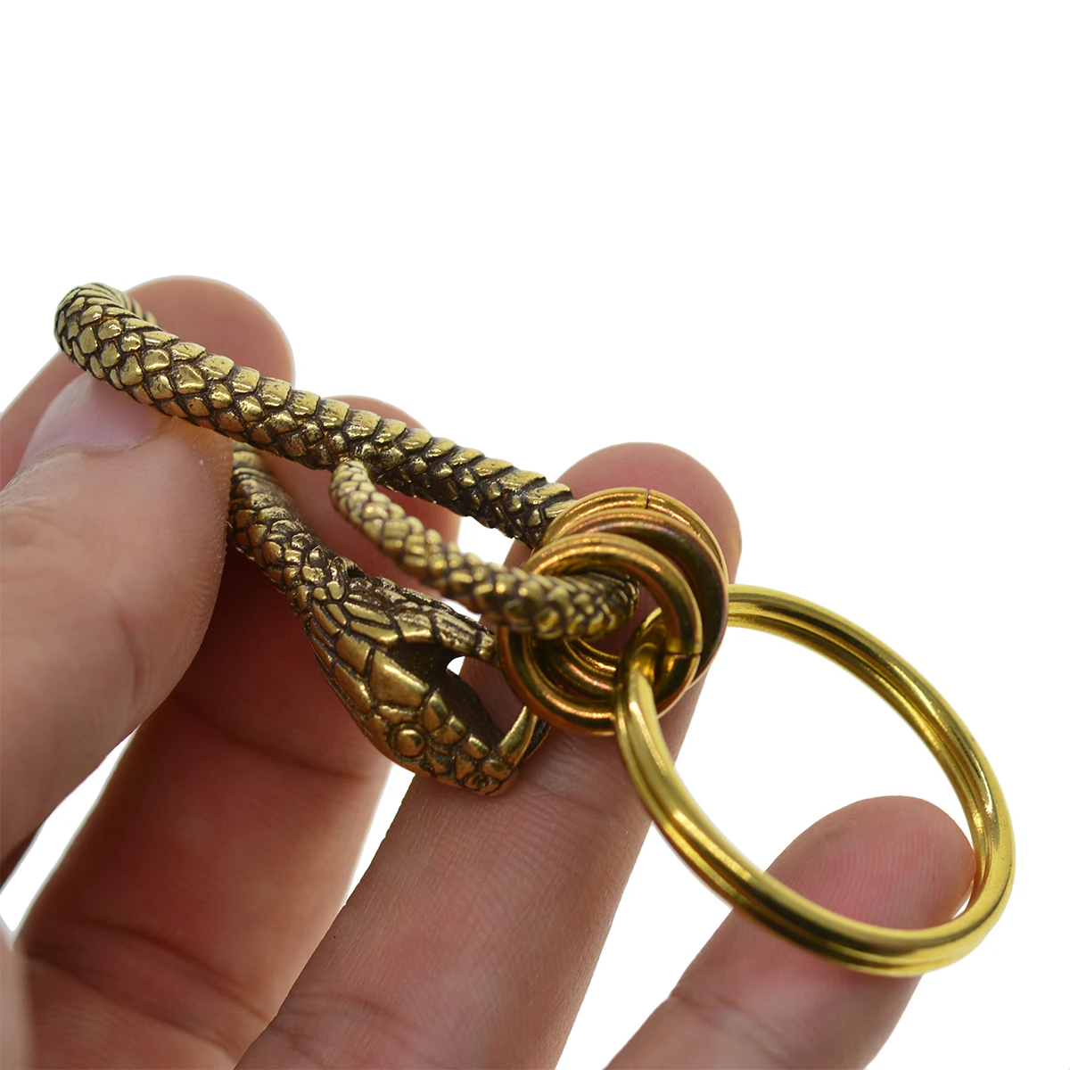 Супертонкие Ретро брелки в стиле панк Хэллоуин из твердой латуни 3D Кобра наджа