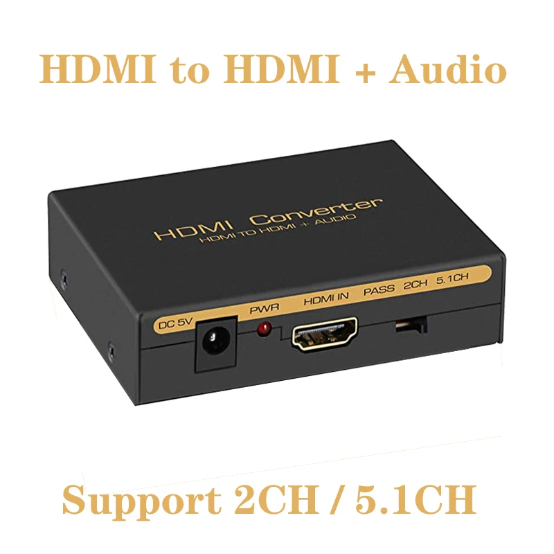 HDMI-совместимый аудио сплиттер 4K 3D HD 5.1CH оптический экстрактор TOSLINK SPDIF + L/R out для