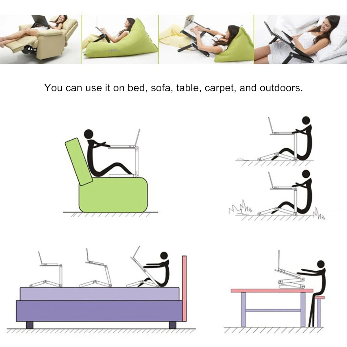 

360 Adjustable Aluminum Laptop Desk Stand With Cooling Fan Ergonomic Computer Desk Portable TV Bed Notebook Table Desk Stand