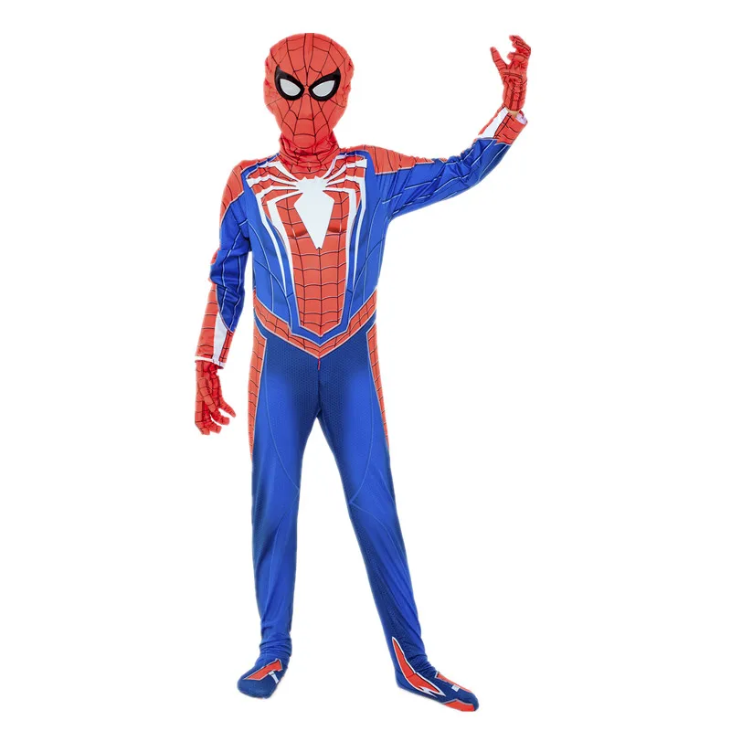 Детский Костюм Супергероя человека паука для косплея комбинезон на