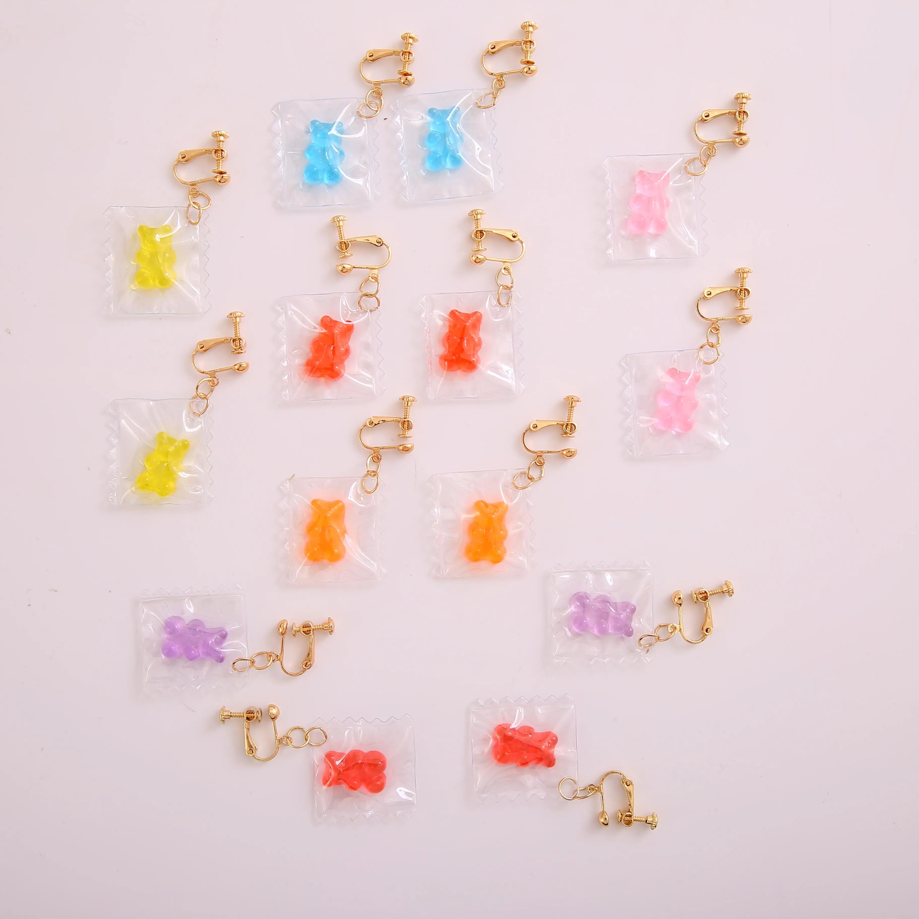 Серьги клипсы в виде мишки 1 пара модный дизайн для женщин и